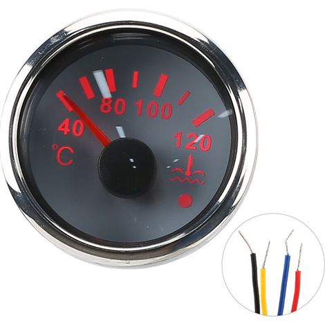 2-inch cooling water temperature sensor, 40-120°C, smart alarm, IP67 waterproof, 12V/24V, 0-190 ohms (1/5)