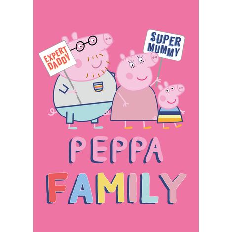 BRANDMAC PEPPA PIG FAMILY COUVERTURE POLAIRE POLYESTER ROSE 100 X 140 CM 1235001