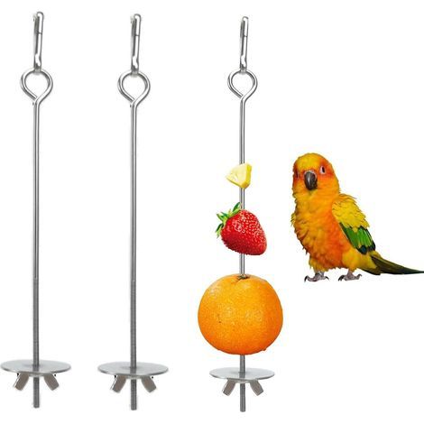 Brochette Nourriture Oiseau - 3 pièces, Brochette Nourriture Oiseau Inoxydable - Pour Perroquet (1/5)
