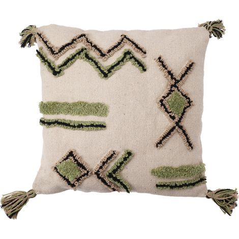 Coussin décoratif en coton avec pompons, 45 x 45 cm (1/5)