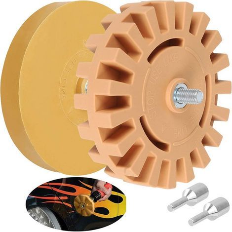 Lot de 2 Roue de Gomme en Caoutchouc Décalque Gomme pour Voiture Gomme Carrosserie pour Enlever Les Films et Autocollants pour Voiture (100 mm + 88 mm) (1/5)