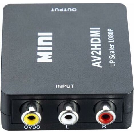 Adaptateur RCA vers HDMI, adaptateur AV Hdmi 1080P, convertisseur audio vidéo composite RCA CVBS AV vers HDMI. pour PS2/ Wii/Xbox/SNES/ N64/ VHS/magnétoscope DVD, prise en charge PAL/NTSC avec (1/5)
