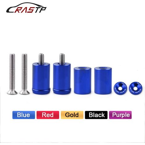 Car modification parts: Hood riser screws, engine turbocharger ventilation gaskets, isolation pillars, hood riser plates - purple (with markings) (1/4)