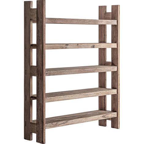 Étagère rustique en bois de manguier marron finition marbrée - Marron bois marbré naturel (1/5)