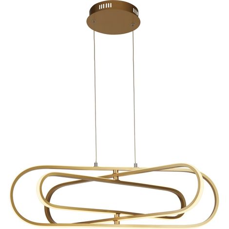 Suspension lumineuse design lampe de salle à manger LED aluminium or opale blanc orientable CCT (1/5)