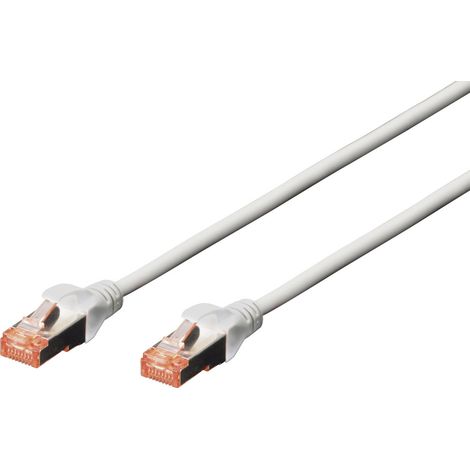 Digitus DK-1641-0025 RJ45 Netzwerkkabel, Patchkabel CAT 6 S/FTP 0.25 m Grau Flammwidrig, mit Rastnas (1/5)