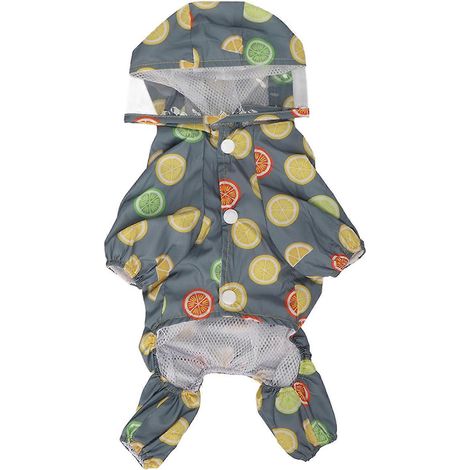 Imperméable chien avec capuche, veste pluie légère réfléchissante et respirante, coupe-vent, anneaux en D pour chiot, imperméabilisant animal (1/5)