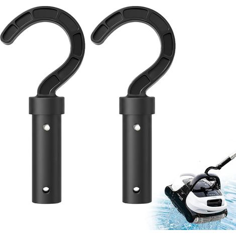 2 Plastic Hooks for Swimming Pool Robot For Pool Pole, Hanging and Removing Cleaners and Water Appliances (1/5)