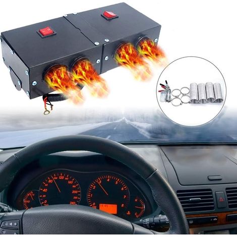 Chauffage de voiture 12V 500W Kit de chauffage de voiture haute puissance rapide chauffage ventilateur dégivrage dégivrage pour pare-brise Automobile hiver (1/4)