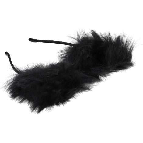 Bandeau Oreilles Chat Noir Fausse Fourrure - Accessoire Déguisement, Cosplay et Fête pour Femmes (1/5)