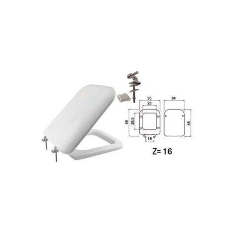 SEDILE WC IN TERMOINDURENTE DOUBLE BIANCO CERNIERE IN METALLO coprivaso copriwater SANIPLAST
