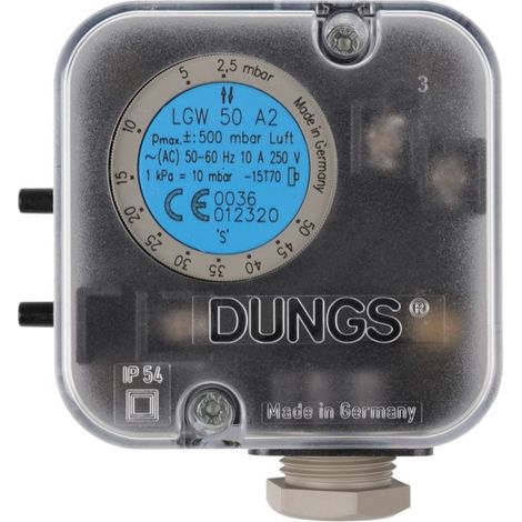 Druckwächter LGW 50 A2 2,5 - 50 mbar AL mit Schlauchanschluss, AL-Aufkleber - 691371 von Weishaupt