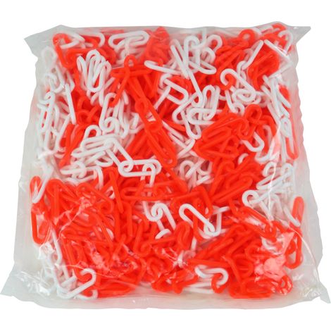 Chaîne Ø 8mm x 25m Orange fluo/Blanc en sac - SIGNAL - 1185388