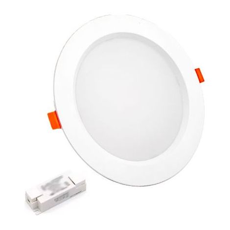 Spot LED Encastrable Plat D195 26W IP44 Avec Transfo - Blanc chaud - 3000K (1/3)