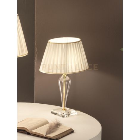 LUMETTO RAVEL CRISTALLO E ORO ATTACCO E14 1 LUCE H. 29+17CM