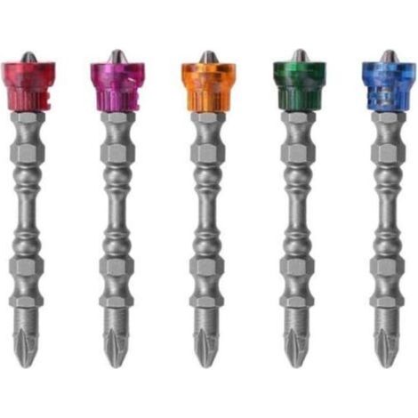 Coffrets De Forets 5 Pcs Électrique Tournevis Bits Haute-Résistance À L'Usure En Acier Magnétique Bobine Ferromagnétique Double Tête Croix Décoration Accessoires