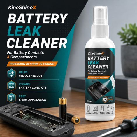 KineShineX Batteriereiniger 100 ml – Reinigungsspray für das Batteriefach von Fernbedienungen, entfernt Korrosionsrückstände. (1/5)