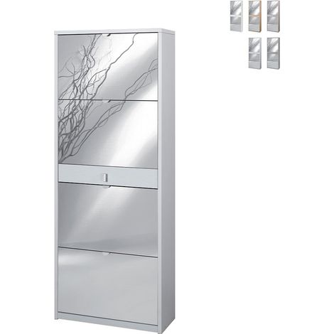 Kit scarpiera specchio ante a ribalta h164 l63 p29 cm finitura bianco fiammato sarmog sk569spk - Sarmog (1/5)