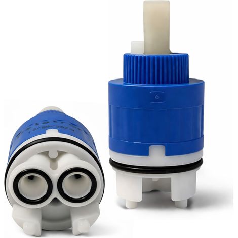 Schläfer 4500135 - Cartuccia di Ricambio Universale 35mm Alta per Miscelatore Monocomando con 2 Piedini in Ceramica Modello Galatron M35D per Rubinetto Bagno e Cucina, Kit Riparazione Antigoccia