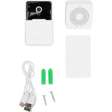 Sonnette connectée avec application de contrôle, caméra vidéo sans fil à faible consommation et sans perçage pour la maison (1/5)