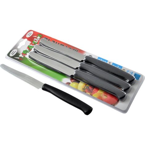 Svanera set 6 coltello tavola affilato 11 cm nero