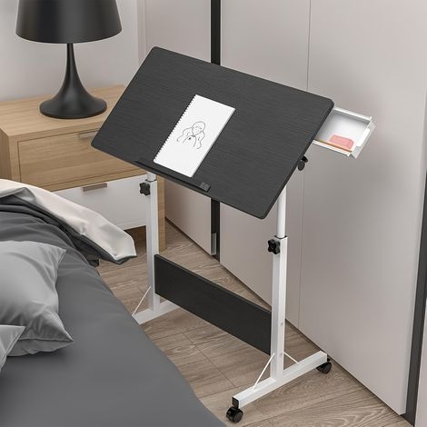 Sifree – Bureau électrique réglable en hauteur 66-88cm – Table pliante ergonomique 80x40cm avec tiroir et roulettes 360° – Pour télétravail et petits espaces (1/4)
