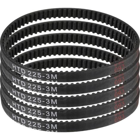 5pcs HTD-3M Courroie de Distribution en Caoutchouc 75 Dents, 225mm Longueur de Pas x 6mm Largeur x 2.4mm Hauteur, Courroie de Poulie en Boucle Fermée (1/5)