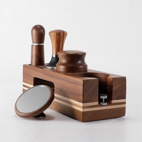 Support de tasseur à café en bois, base de remplissage, tapis de tassement pour expresso, station de barista (1/5)
