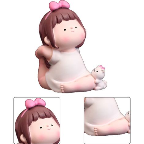 Figurine Yoga Fille Dessin Animé Mignonne Déco Tendance Pose Ornement Auto Type A
