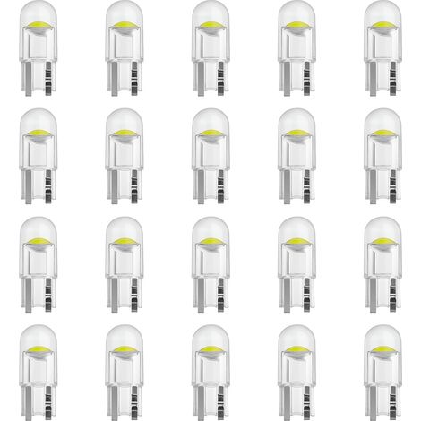 ampoule led w5w t10 20 pièces pour éclairage intérieur voiture plafonnier porte tableau de bord coffre (1/5)