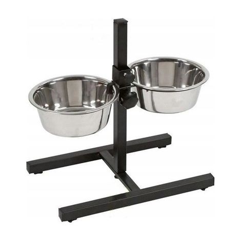 Gamelles pour chien sur support réglable 2 x 1,8 L x 24 cm