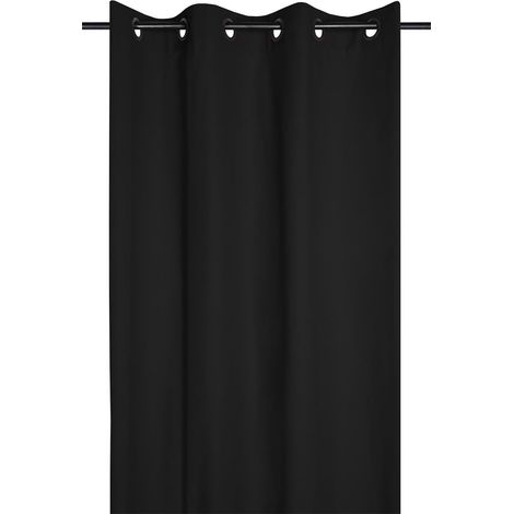 Un panneau de Rideau tamisant à oeillets - Noir (1/3)