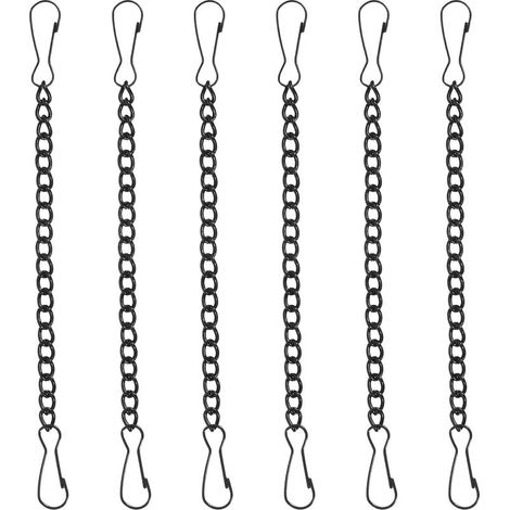Lot de 6 Chaînes Suspendre en Métal Noir 10 Cm Verrou à Double Extrémité, pour Panneaux de Porte, Signalisation Incendie Suspendre de Tableaux, Chaîne Acier Robuste pour Usage (1/5)