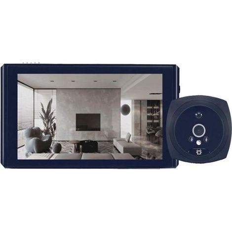 Sonnette vidéo intelligente sans fil avec caméra et surveillance électronique vidéo judas miroir de porte antivol noir