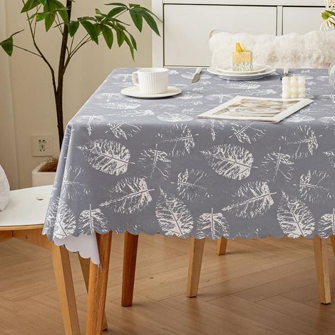 Abwaschbare Tischdecke 130x180cm Rechteckig, Wasserabweisend, Lotuseffekt, Grau