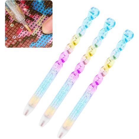 Stylo pour strass, outil de peinture diamant 5D, stylo à strass pour broderie point de croix, stylo à strass à pointe embout. (1/5)
