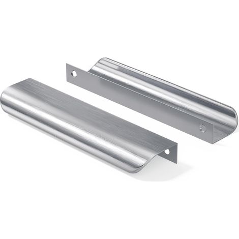Lot de 2 Poignee de Meuble Cuisine Entraxe 128mm Poignée Meuble Invisible Argenté, Poignée Cuisine Brossé en Alliage d'Aluminium Poignée Tiroir (1/5)