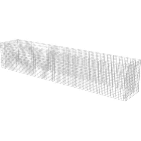 Aiuola rialzata fioriera piante fiori gabbione giardino acciaio zincato 540 x 90 x 100 cm 020001308