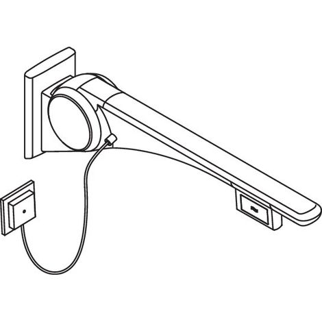 HEWI 802.50.42160 Poignée d'appui rabattable GU Basic, 700 mm, gauche (1/2)