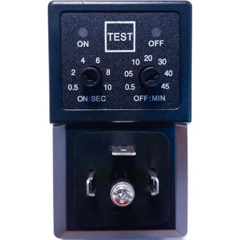 Programmateur arrosage électronique – Alimentation 230V – Filetage 1" – Pression nominale 3 bars – Temporisateur 0.5 à 10 sec ON, 0.5 à 45 min OFF – ELV