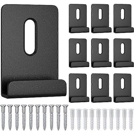 Kit de 10 clips de fixation métalliques pour miroirs, larges et robustes, avec vis. (1/5)