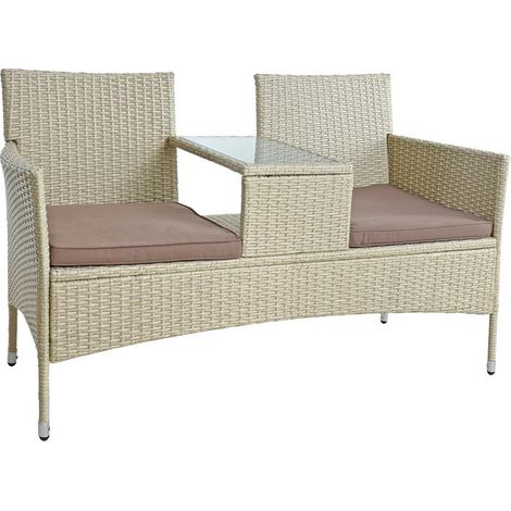 Polyrattan Gartenbank Bank Rattan Sitzbank 2-Sitzer Gartenmöbel Balkonmöbel (1/5)