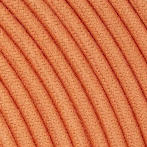 Fil Électrique Tissu Orange Saumon 3x0,75mm² - Câble Électrique Textile de Qualité