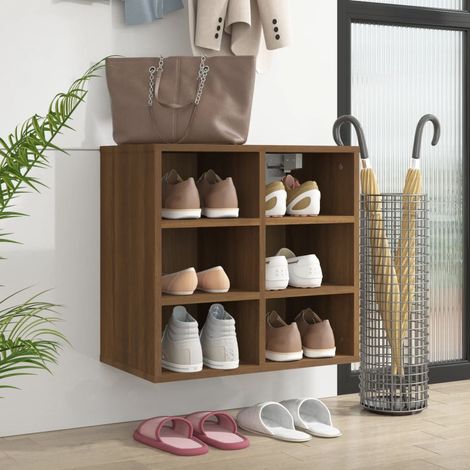 Schuhregal Braun Eichen-Optik 52,5x30x50 cm