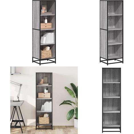 vidaXL Bücherregal Grau Sonoma 40x35x139 cm Holzwerkstoff (1/5)
