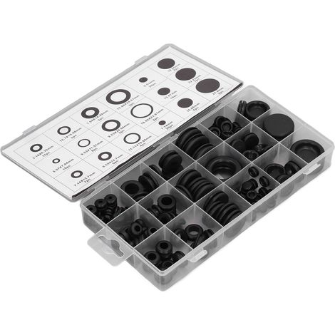 Lot de 125 rondelles washers en caoutchouc noir pour câblage auto bateau moto maison (1/5)