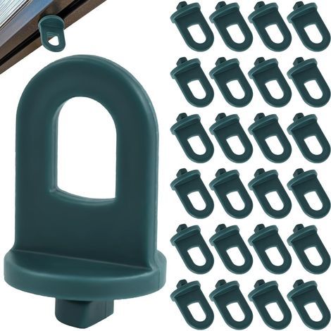 50 piezas de clips para invernadero, clips para invernadero, gancho de plástico para invernadero, accesorio de jardín, clips de soporte para plantas trepadoras para kit de colgado de invernadero (1/5)