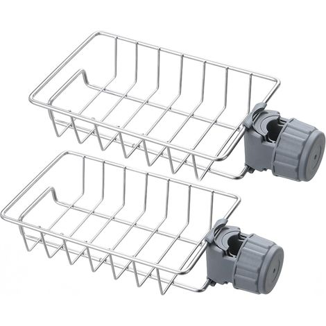 Estante de ducha de acero inoxidable, apto para tubos redondos de 18-25 mm, 17,5 x 11 cm, 2 unidades. (1/5)