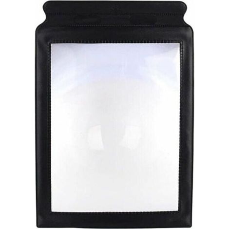 UlisemLoupe de lecture A4 pour personnes âgées, portable, surface souple, bordure noire, PVC, 3x.