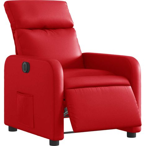 vidaXL Poltrona Reclinabile Elettrica Rossa in Similpelle (1/5)
